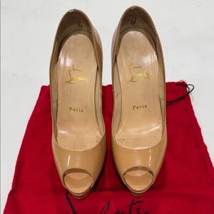 CHRISTIAN LOUBOUTIN Patent Peep Toe 150 Pumps